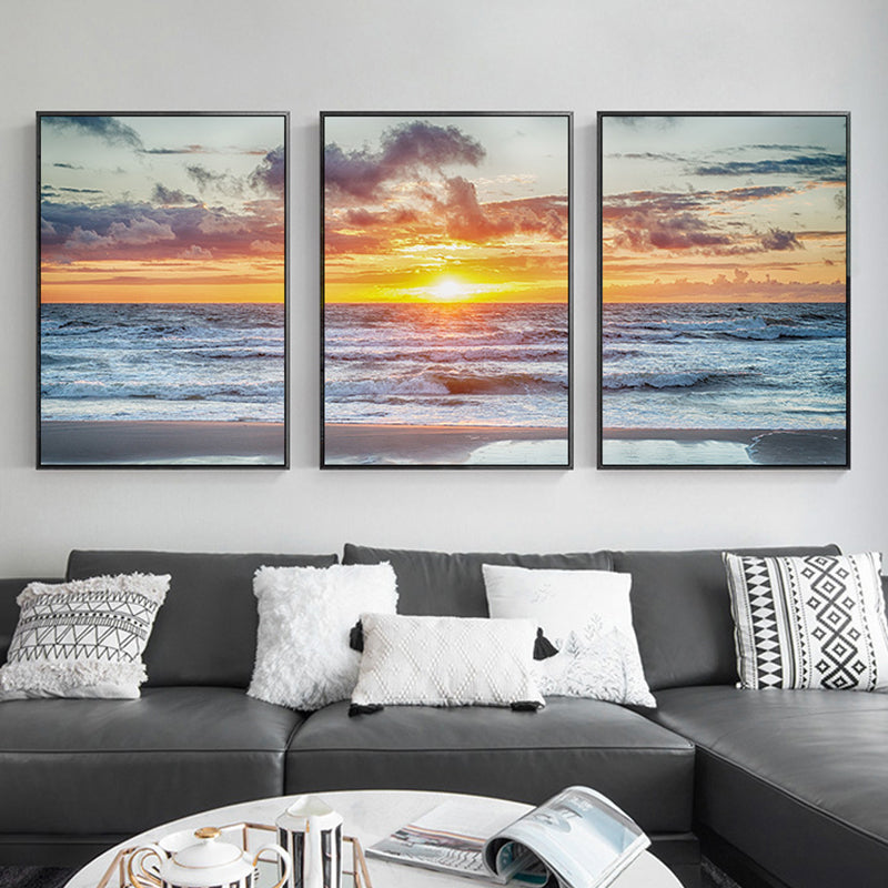 Vivolux | Vast Sea Scenery Leinwanddruck für das Esszimmer Fotografie Wandkunst Dekor, Set von drei