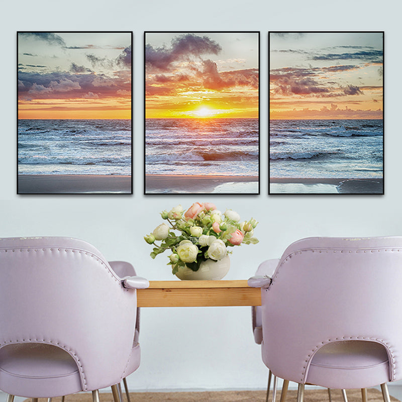 Vivolux | Vast Sea Scenery Leinwanddruck für das Esszimmer Fotografie Wandkunst Dekor, Set von drei