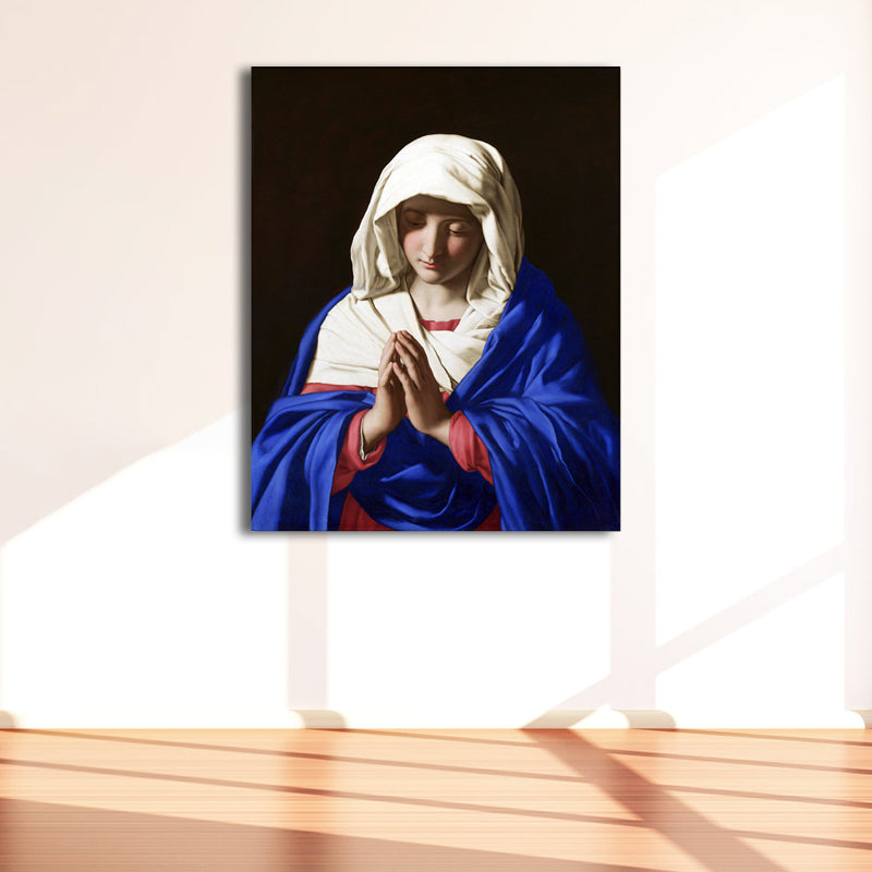 Vivolux | Religiöses Jungfrauenbild Sanfte Farben Leinwand Wandkunst Druck Texturiert, Mehrere Größen