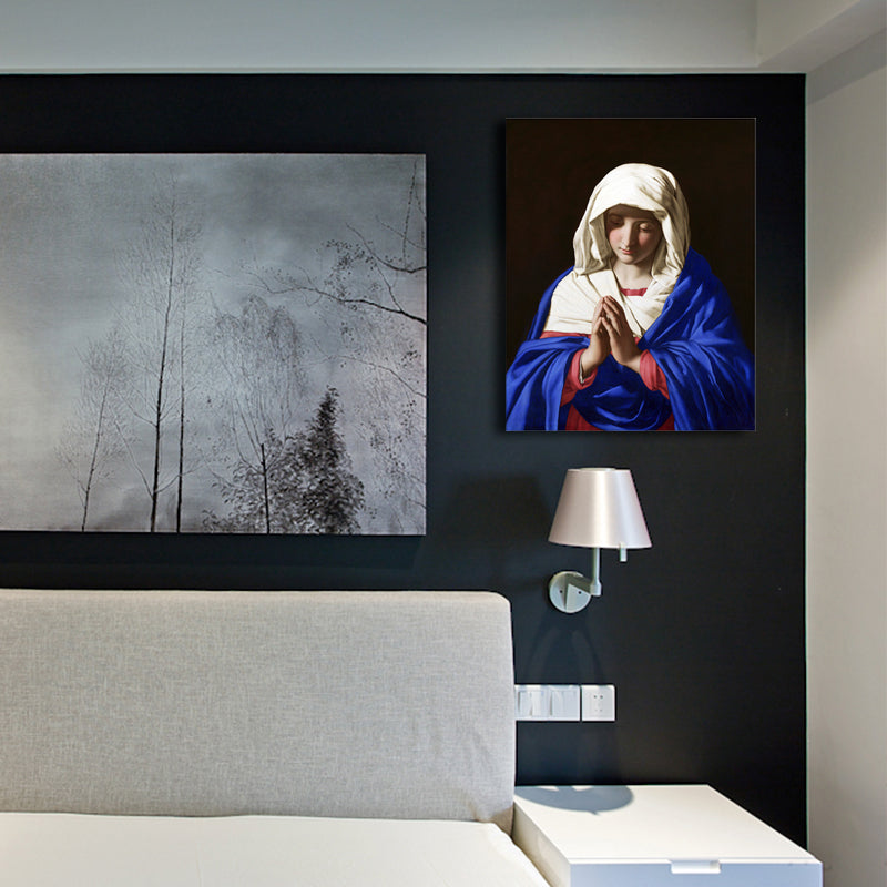 Vivolux | Religiöses Jungfrauenbild Sanfte Farben Leinwand Wandkunst Druck Texturiert, Mehrere Größen