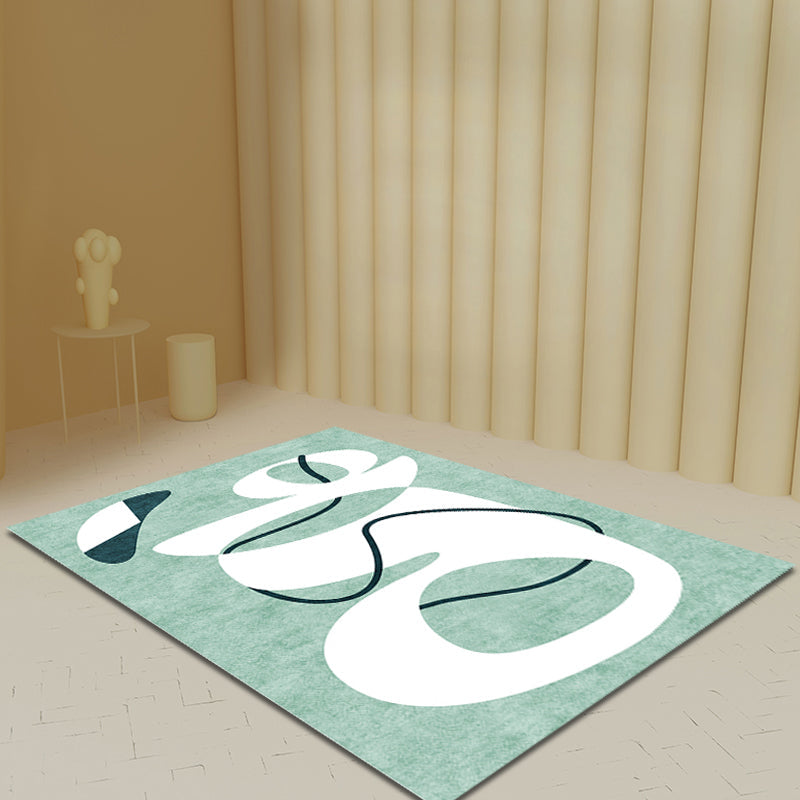 Vivolux | Noviteit Abstract Teppich Grün Polyester Teppich Rutschfest Waschbar Haustierfreundlich Teppich für Zuhause