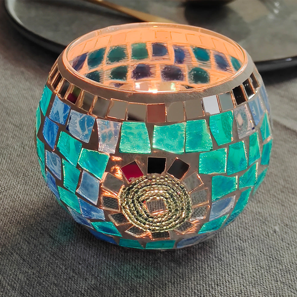 Vivolux | Europäischer Retro Glas Mosaik Teelichthalter