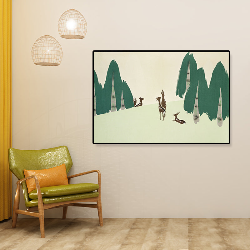 Vivolux | Pastell-Montan-Leinwand-Wandkunst Naturlandschaft Asiatische strukturierte Wanddekoration für das Zimmer