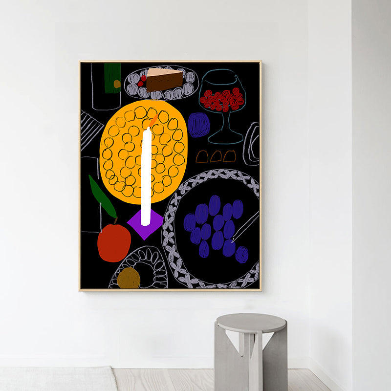 Vivolux | Pastellfarbe Nordischer Stil Leinwanddruck Lebensmittel und Getränke Wandkunst Dekor für die Küche