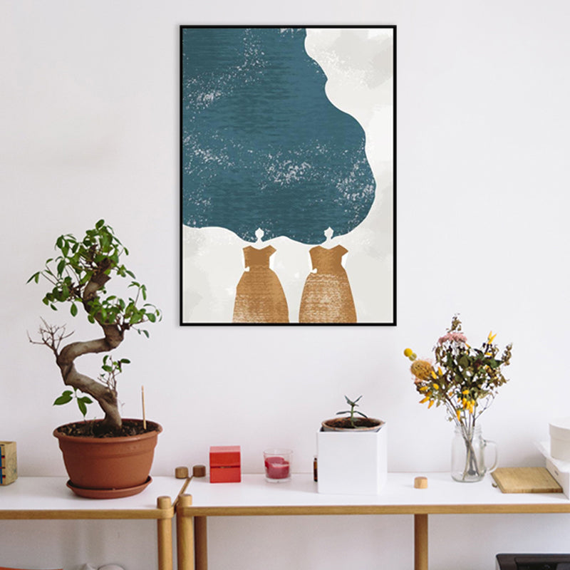 Vivolux | Nordische Mode Frau Leinwanddruck Sanfte Farben Texturiertes Wandkunst Deko für Schlafzimmer