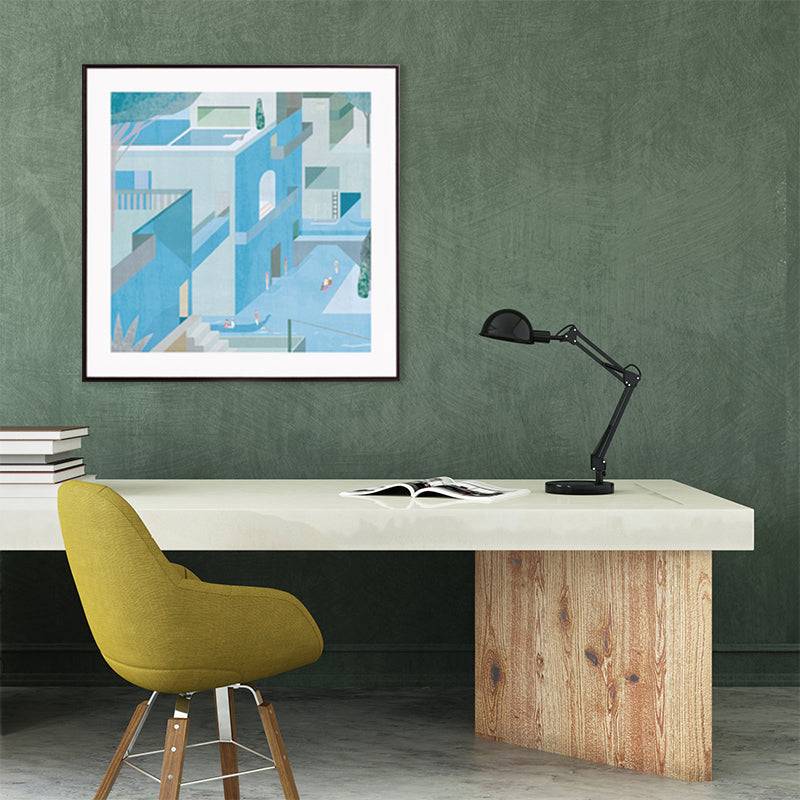 Vivolux | Wohnarchitektur Kunstdruck Nordische Texturierte Wanddekoration in Pastellfarbe für das Schlafzimmer