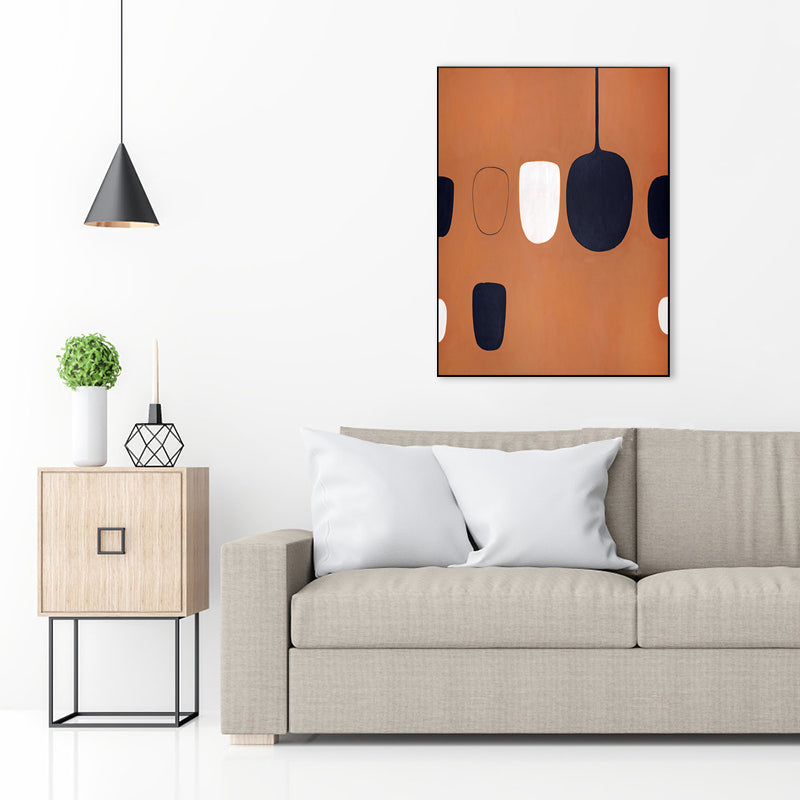 Vivolux | Nordic Style Geometrie Leinwandkunst Braune Texturierte Wanddekoration für das Schlafzimmer, Mehrere Größen