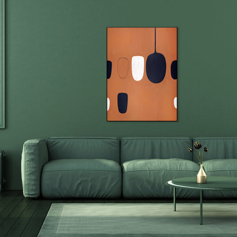 Vivolux | Nordic Style Geometrie Leinwandkunst Braune Texturierte Wanddekoration für das Schlafzimmer, Mehrere Größen