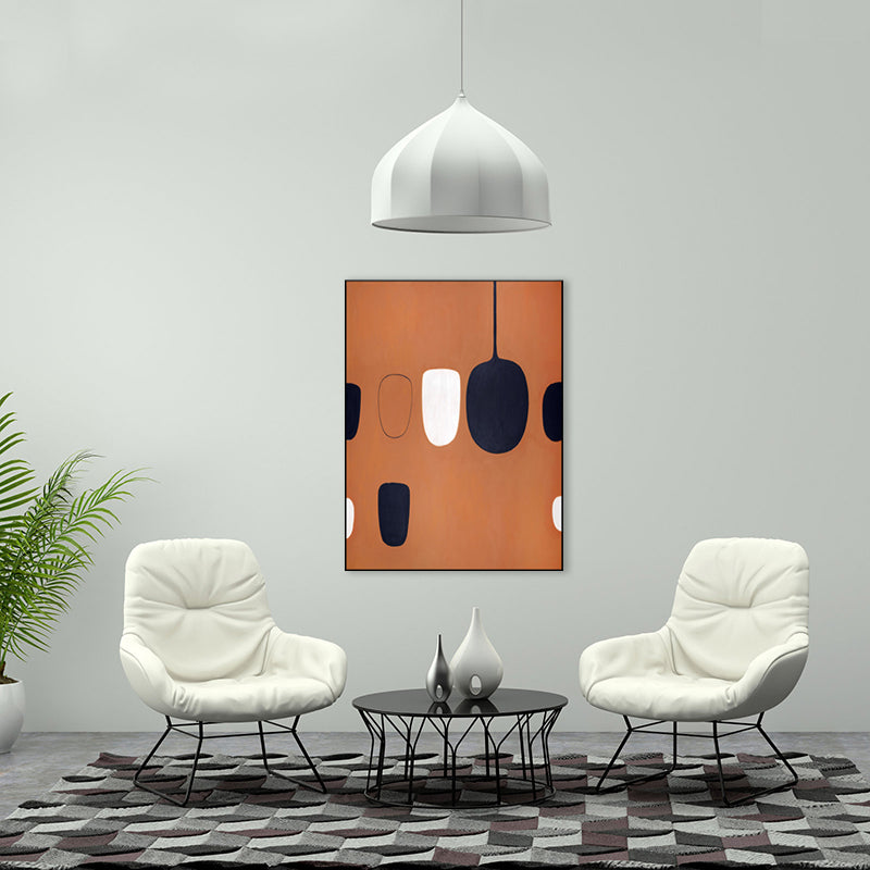 Vivolux | Nordic Style Geometrie Leinwandkunst Braune Texturierte Wanddekoration für das Schlafzimmer, Mehrere Größen