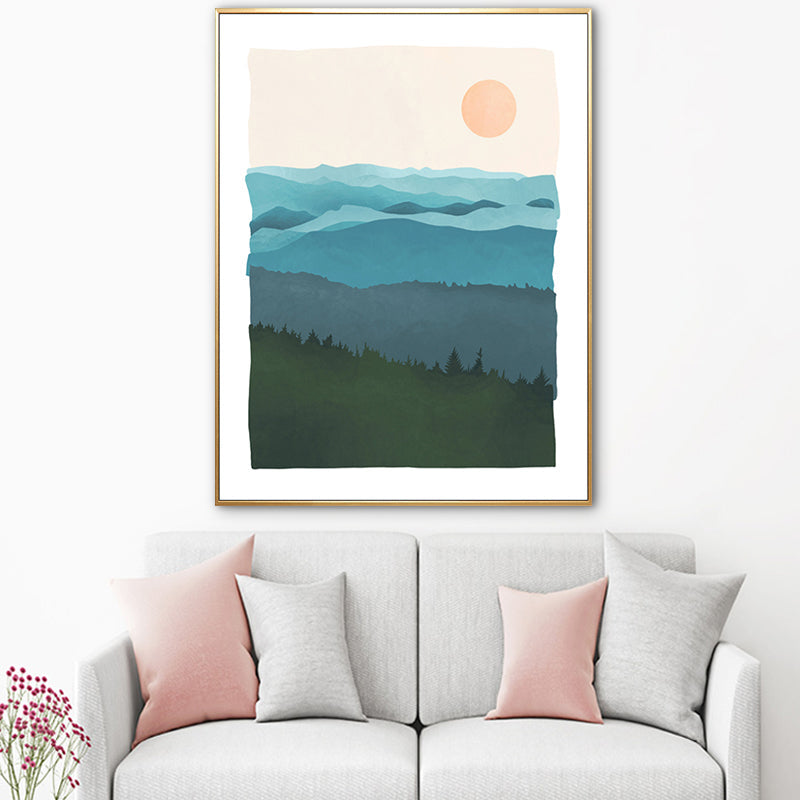 Vivolux | Nordic Scenery Berglandschaft Leinwand Pastellfarbe Texturiertes Wandkunst für Wohnzimmer