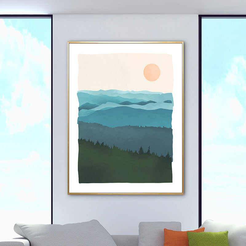 Vivolux | Nordic Scenery Berglandschaft Leinwand Pastellfarbe Texturiertes Wandkunst für Wohnzimmer