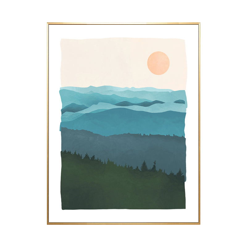 Vivolux | Nordic Scenery Berglandschaft Leinwand Pastellfarbe Texturiertes Wandkunst für Wohnzimmer
