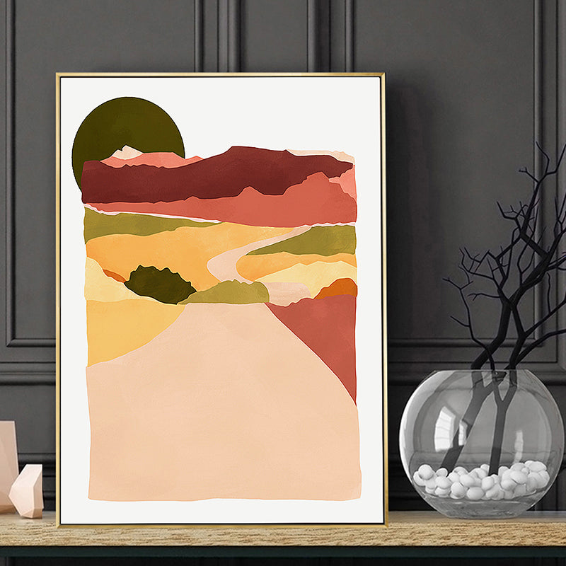 Vivolux | Nordic Scenery Berglandschaft Leinwand Pastellfarbe Texturiertes Wandkunst für Wohnzimmer