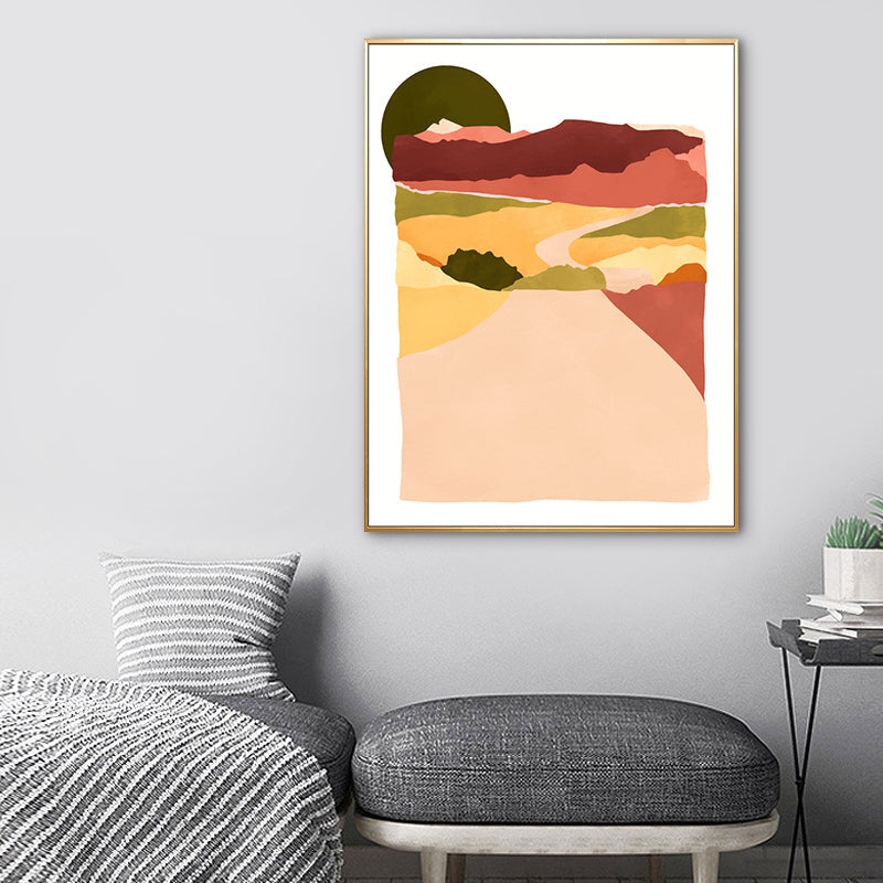 Vivolux | Nordic Scenery Berglandschaft Leinwand Pastellfarbe Texturiertes Wandkunst für Wohnzimmer
