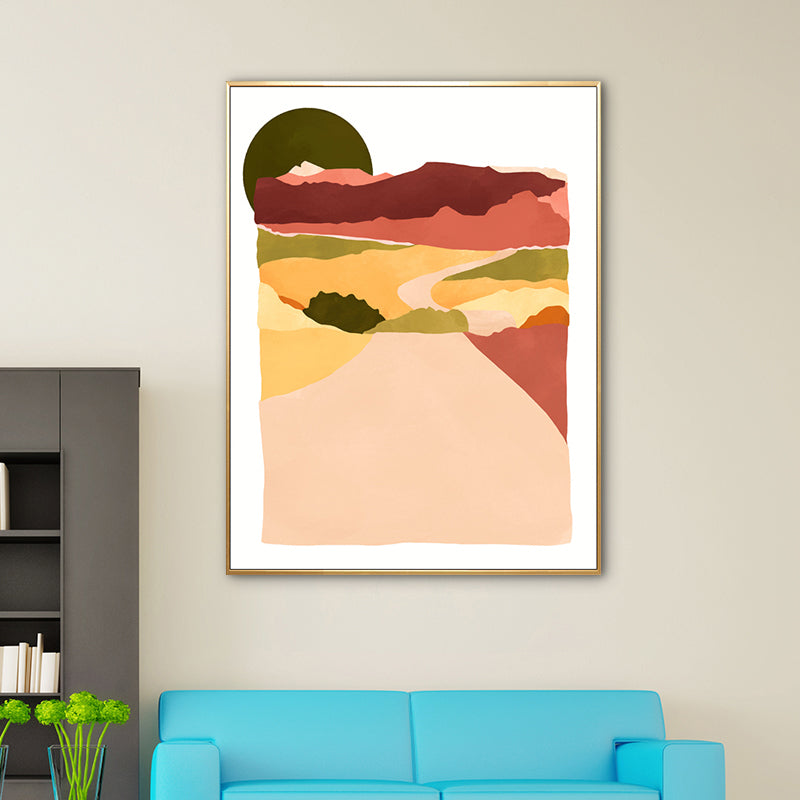 Vivolux | Nordic Scenery Berglandschaft Leinwand Pastellfarbe Texturiertes Wandkunst für Wohnzimmer