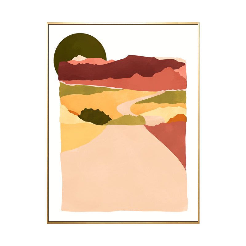 Vivolux | Nordic Scenery Berglandschaft Leinwand Pastellfarbe Texturiertes Wandkunst für Wohnzimmer