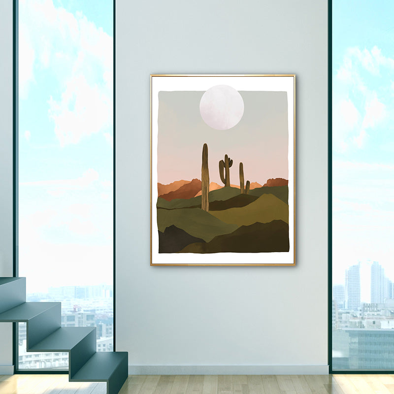 Vivolux | Nordic Scenery Berglandschaft Leinwand Pastellfarbe Texturiertes Wandkunst für Wohnzimmer