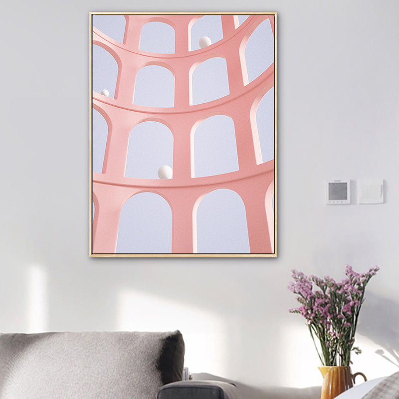 Vivolux | Pastellfarbe Nordisch Leinwandkunst Illustration Architektur Wanddekoration für das Wohnzimmer