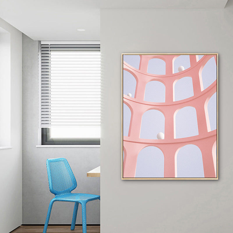 Vivolux | Pastellfarbe Nordisch Leinwandkunst Illustration Architektur Wanddekoration für das Wohnzimmer