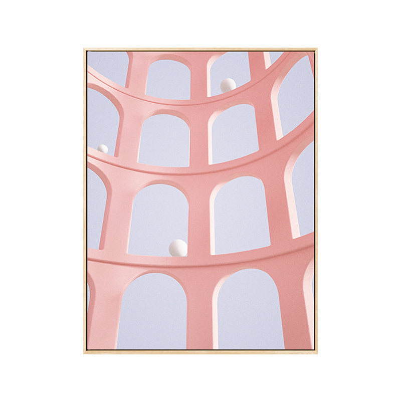 Vivolux | Pastellfarbe Nordisch Leinwandkunst Illustration Architektur Wanddekoration für das Wohnzimmer