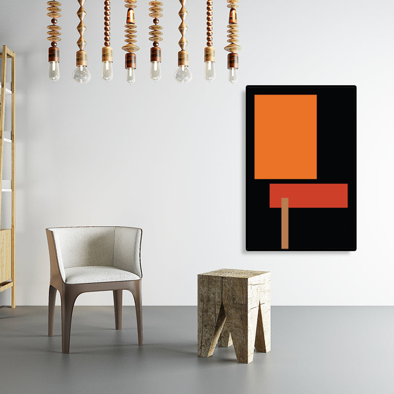 Vivolux | Nordic Style Geometrische Wandkunst Dekor Dunkle Farbe Wohnzimmer Leinwanddruck, Texturiert