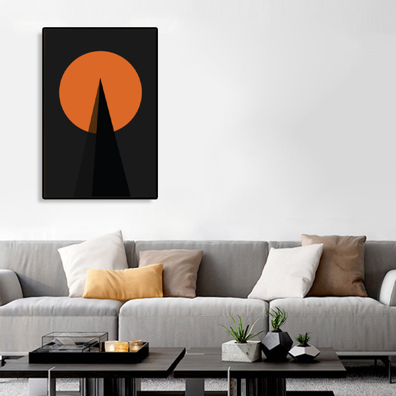 Vivolux | Nordic Style Geometrische Wandkunst Dekor Dunkle Farbe Wohnzimmer Leinwanddruck, Texturiert