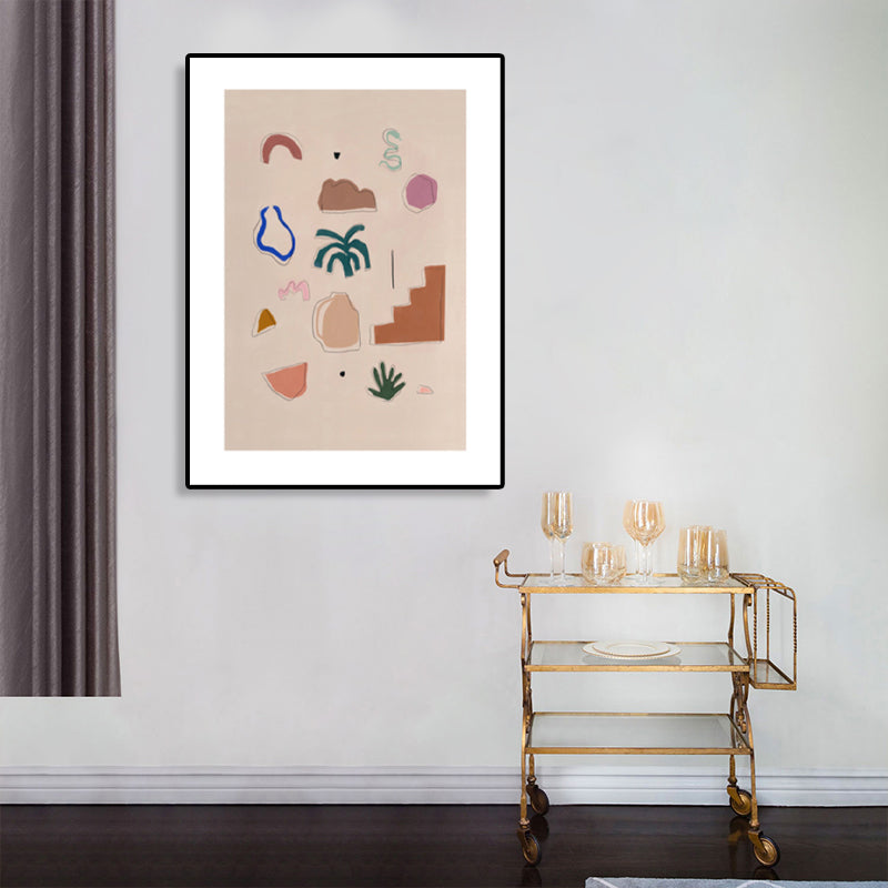 Vivolux | Nordische Wandkunst Dekor Braune Illustration Stillleben Zeug Leinwanddruck für das Wohnzimmer
