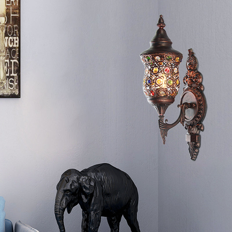 Vivolux | Antieke Koper Urn Wandlamp Boheemse Metaal 1 Lamp Slaapkamer Wandgemonteerde Verlichting