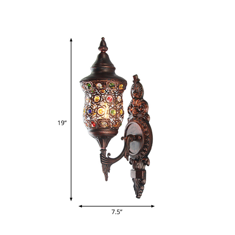 Vivolux | Antieke Koper Urn Wandlamp Boheemse Metaal 1 Lamp Slaapkamer Wandgemonteerde Verlichting