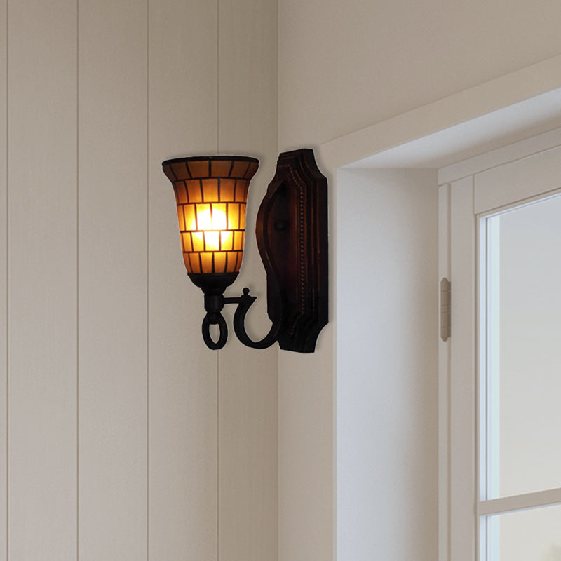 Vivolux | 1 Kopf Slim Bell Wandlampe Retro Loft Glas Wandlicht in Gelb für Bibliothek Café