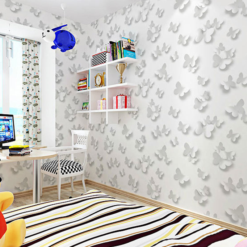 Vivolux | Scandinavisch Minimalistische Wanddecoratie 3D Vlinder Behang voor Kinderen, 20,5 in x 33 ft
