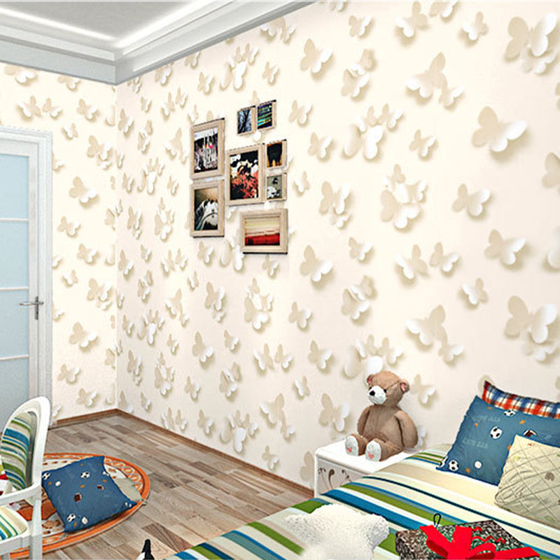 Vivolux | Scandinavisch Minimalistische Wanddecoratie 3D Vlinder Behang voor Kinderen, 20,5 in x 33 ft