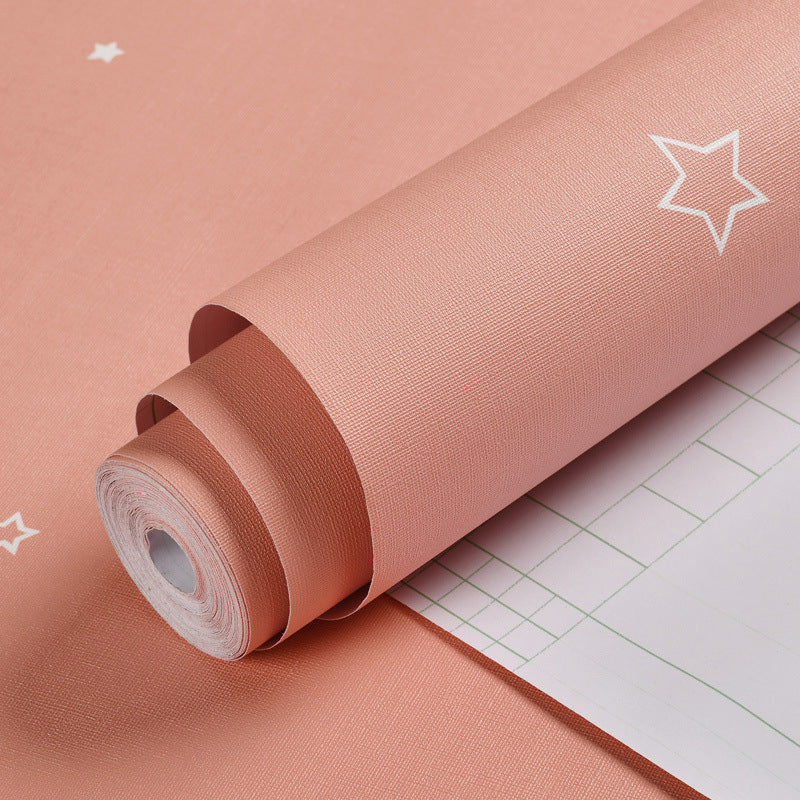 Vivolux | Pastell Rosa Gewöhnlicher Stern Selbstklebende Tapete für Mädchenzimmer, 33 Fuß x 20,5 Zoll