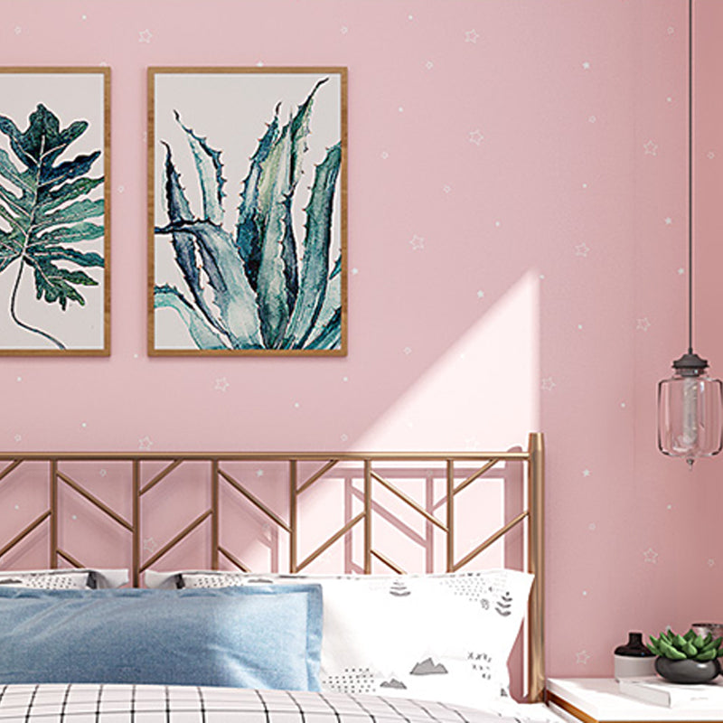 Vivolux | Pastell Rosa Gewöhnlicher Stern Selbstklebende Tapete für Mädchenzimmer, 33 Fuß x 20,5 Zoll