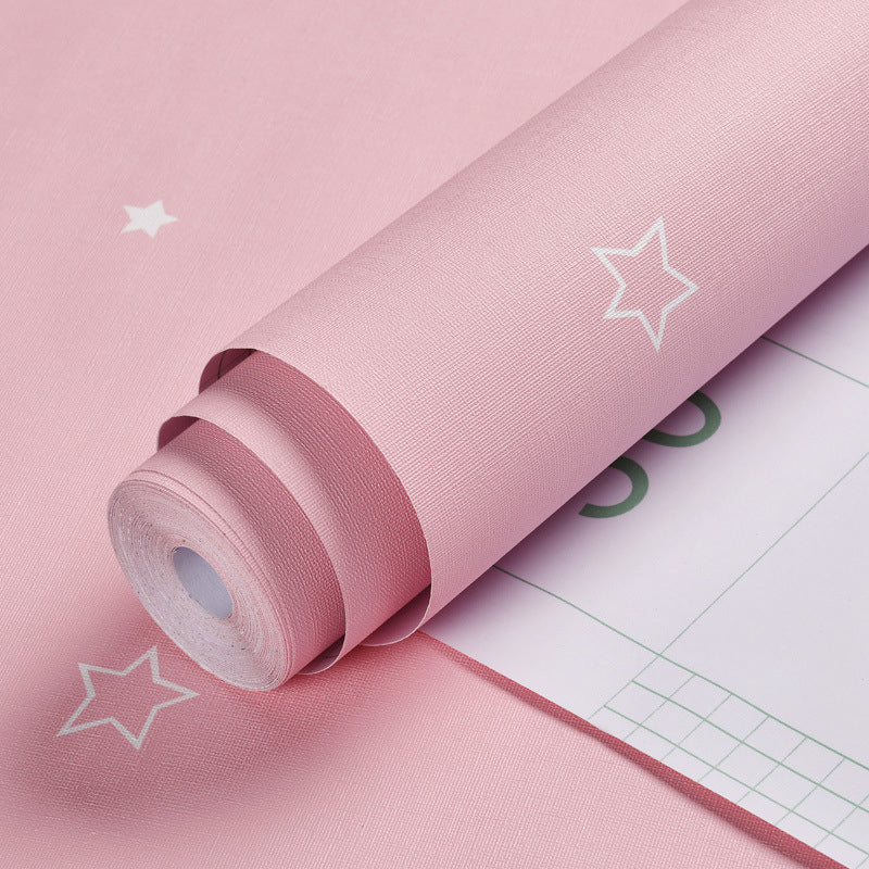 Vivolux | Pastell Rosa Gewöhnlicher Stern Selbstklebende Tapete für Mädchenzimmer, 33 Fuß x 20,5 Zoll