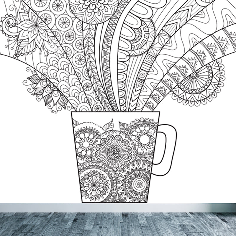 Vivolux | Kinderen Fantasy Geheim Tuin Muur Decal Zwart-wit Waterdichte Wandkunst voor Kamer