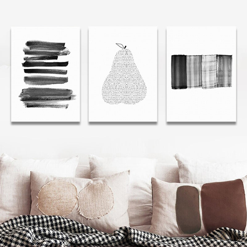 Vivolux | Seltsame grafische Malereien Kunstdruck Abstrakter Expressionismus Leinwand Wanddekoration, Set von 3