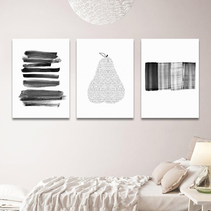 Vivolux | Seltsame grafische Malereien Kunstdruck Abstrakter Expressionismus Leinwand Wanddekoration, Set von 3