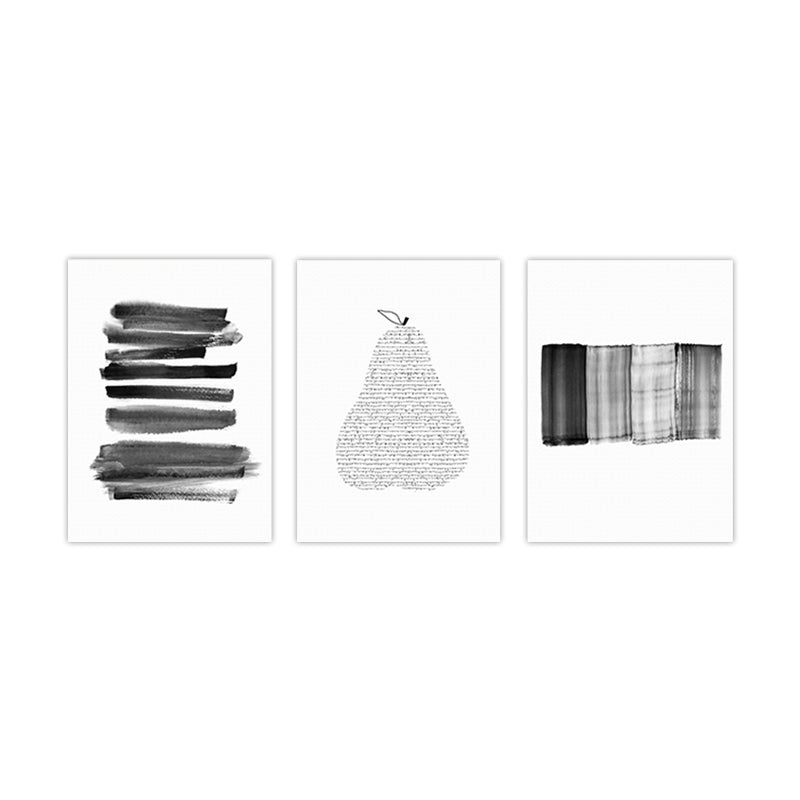 Vivolux | Seltsame grafische Malereien Kunstdruck Abstrakter Expressionismus Leinwand Wanddekoration, Set von 3