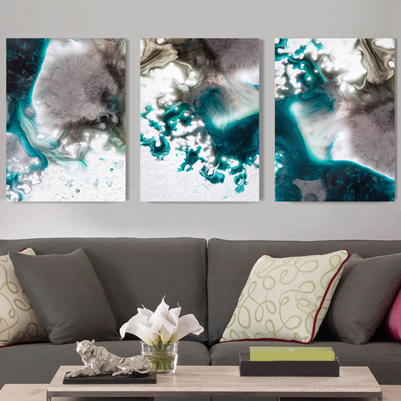 Vivolux | Seltsame grafische Malereien Kunstdruck Abstrakter Expressionismus Leinwand Wanddekoration, Set von 3