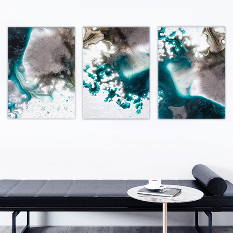 Vivolux | Seltsame grafische Malereien Kunstdruck Abstrakter Expressionismus Leinwand Wanddekoration, Set von 3