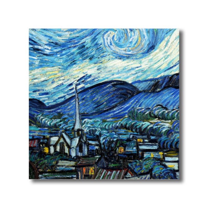 Vivolux | Van Gogh Natur Landschaft Malerei Traditionelles Leinwand Wandkunst Druck in Sanften Farben