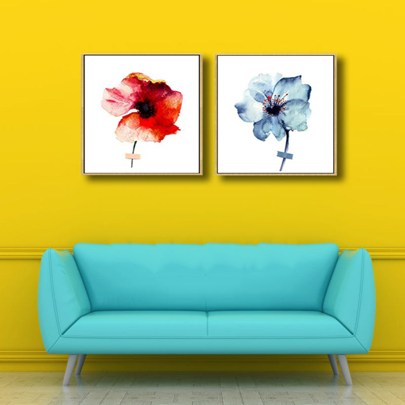 Vivolux | Pastellfarbige florale Designmalerei strukturiertes modernes Esszimmer Leinwand Wandkunst, Set von 2