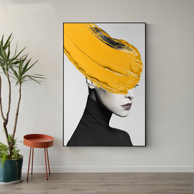 Vivolux | Texturiertes Mixed-Media-Fashion-Mädchen Gemälde Leinwand Glam Wandkunst Dekor für das Spielzimmer