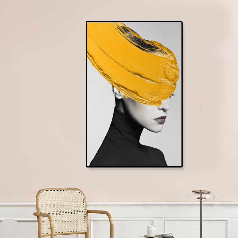 Vivolux | Texturiertes Mixed-Media-Fashion-Mädchen Gemälde Leinwand Glam Wandkunst Dekor für das Spielzimmer