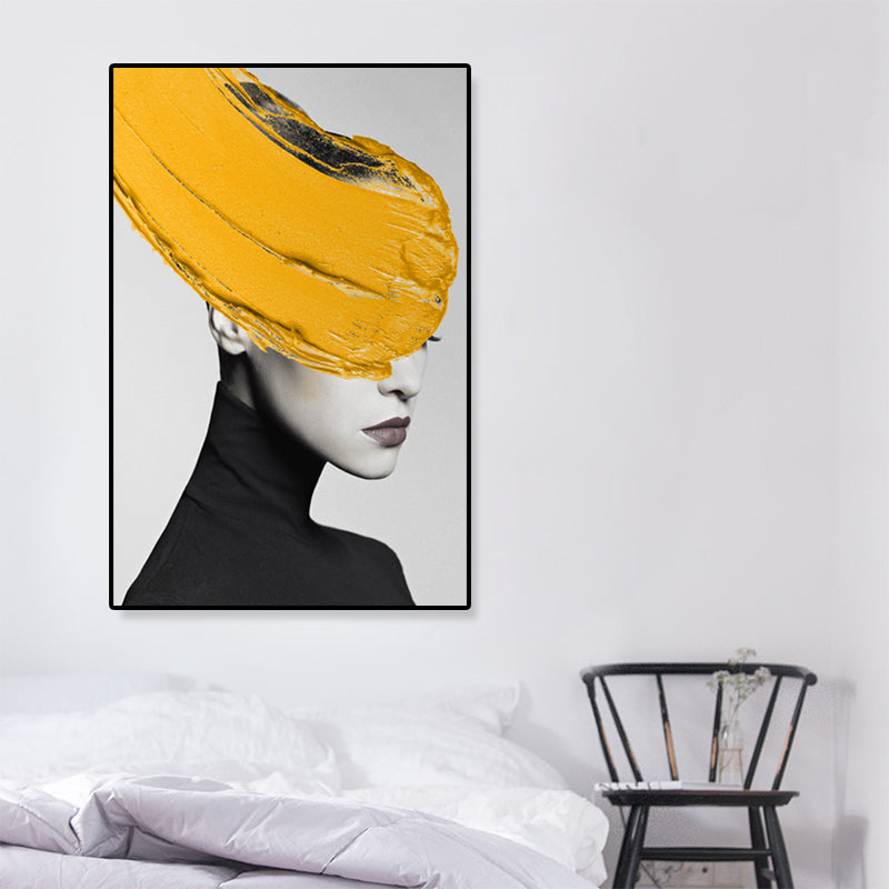 Vivolux | Texturiertes Mixed-Media-Fashion-Mädchen Gemälde Leinwand Glam Wandkunst Dekor für das Spielzimmer