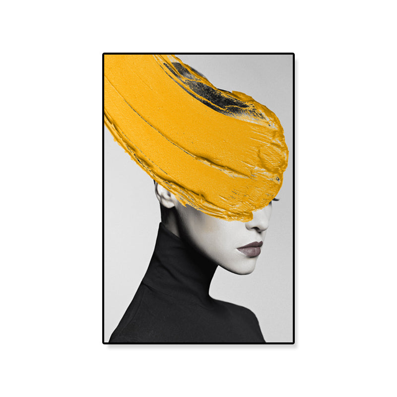 Vivolux | Texturiertes Mixed-Media-Fashion-Mädchen Gemälde Leinwand Glam Wandkunst Dekor für das Spielzimmer