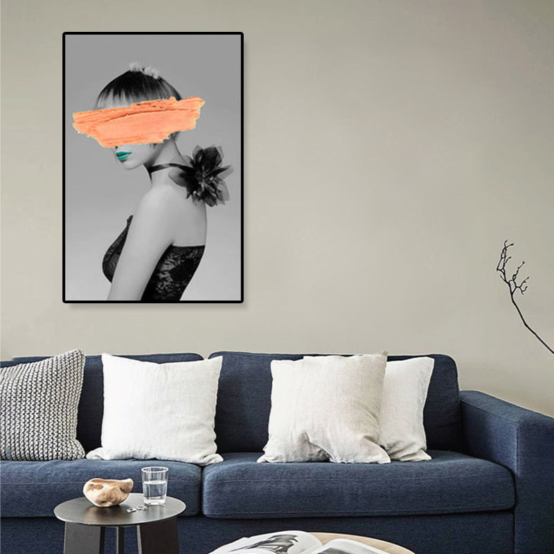 Vivolux | Texturiertes Mixed-Media-Fashion-Mädchen Gemälde Leinwand Glam Wandkunst Dekor für das Spielzimmer