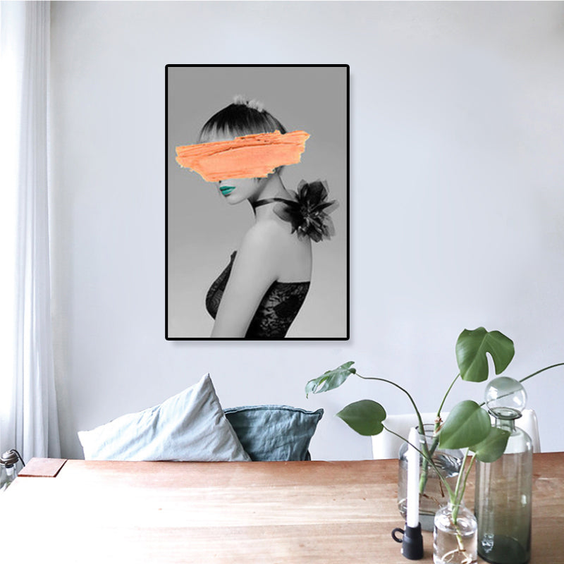 Vivolux | Texturiertes Mixed-Media-Fashion-Mädchen Gemälde Leinwand Glam Wandkunst Dekor für das Spielzimmer