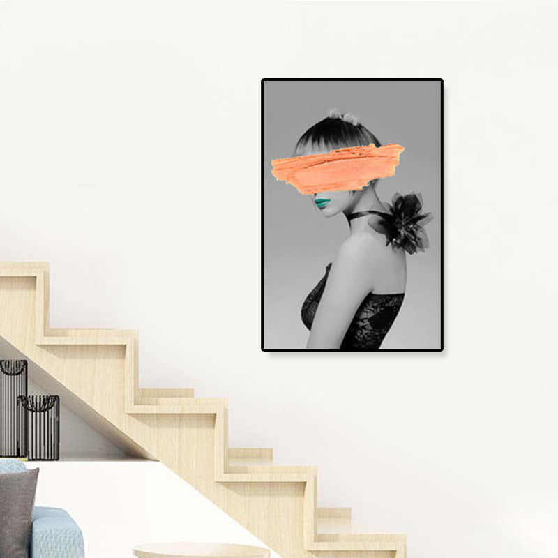 Vivolux | Texturiertes Mixed-Media-Fashion-Mädchen Gemälde Leinwand Glam Wandkunst Dekor für das Spielzimmer
